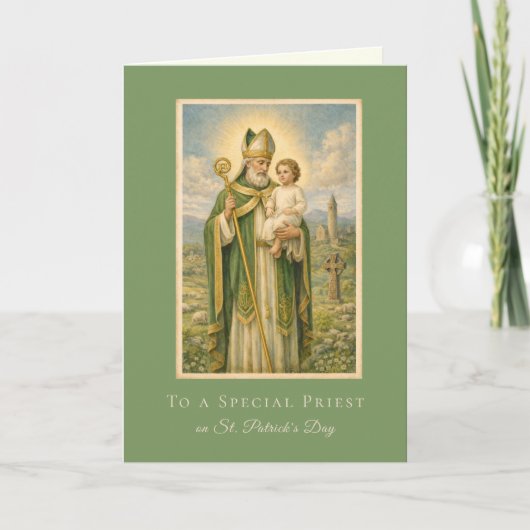Carte Catholic Priest St. Patrick's Day Jesus (Devant)