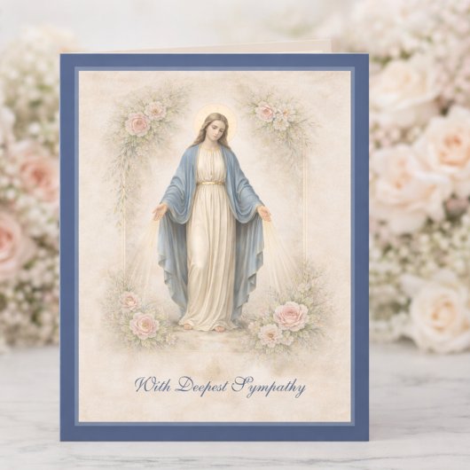 Carte Catholic Sympathy Mother Mary Floral