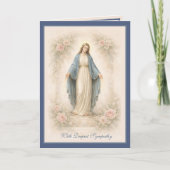 Carte Catholic Sympathy Mother Mary Floral (Devant)