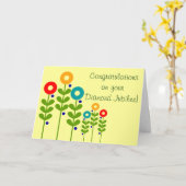 Carte catholique 2 de jubilé de diamant de nonne (Fleur jaune)