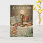 Carte Catholique Altar Chalice Missel Prêtre eucharistiq (Fleur jaune)