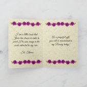 Carte Catholique de bouquet de chapelet de St Therese (Intérieur)