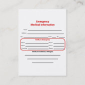 Carte catholique de contact de secours (Dos)