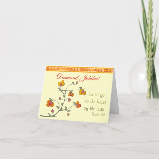 Carte catholique de jubilé de diamant de nonne (Devant)