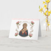 Carte Catholique Immaculé Coeur Vierge Marie Religieuse (Fleur jaune)