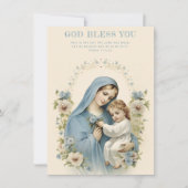 Carte Catholique Marie et Jésus Écriture Florale (Devant)