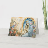 Carte Catholique Marie et Jésus Floral (Devant)