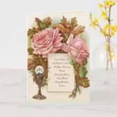 Carte Catholique Première Sainte Communion Chalice Hôte (Fleur jaune)