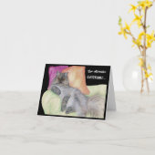 Carte CATITUDE humoristique ! (Fleur jaune)