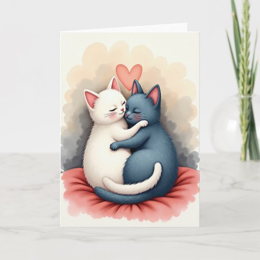 Carte Cats In Love Hug Card (Devant)