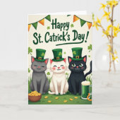Carte Cats St Catricks Day Fun Card (Fleur jaune)