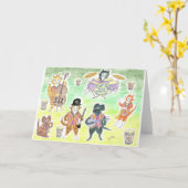 Carte Catter Bilk's Jazz Band, clarinette, contrebasse (Fleur jaune)