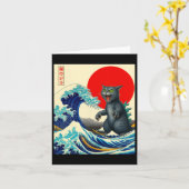 Carte Catzilla Chat Art Japonais Dons De Chat Drôle Pour (Fleur jaune)
