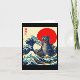 Carte Catzilla Chat Art Japonais Dons De Chat Drôle Pour