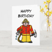 Carte Caucase Cartoon Fireman Card Personnaliser It! (Fleur jaune)