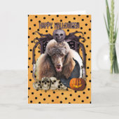Carte Cauchemar de Halloween - caniche - chocolat (Devant)