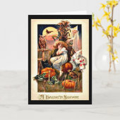 Carte cauchemar d'Halloween vintage (Fleur jaune)