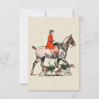 Carte Cavalier de cheval équestre élégant vintage avec d