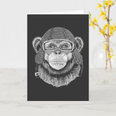 Carte Cavalier de moto de chimpanzé (Fleur jaune)