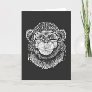 Carte Cavalier de moto de chimpanzé