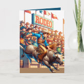 Carte Cavalier de Rodéo Occidental Course de Taureau Per (Devant)