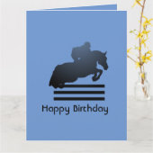 Carte  Cavalier franchissant un obstacle.     (Fleur jaune)