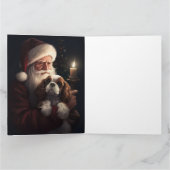 Carte Cavalier King avec le Père Noël Festif Noël (Intérieur)