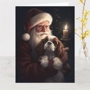 Carte Cavalier King avec le Père Noël Festif Noël