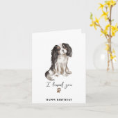 Carte Cavalier King Charles Chien Chien Paw Chiot Animau (Fleur jaune)