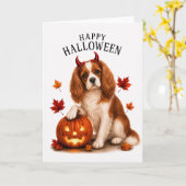 Carte Cavalier King Charles Diable Chien (Fleur jaune)