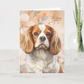 Carte Cavalier King Charles Dog Blossoms Thinking of You (Devant)