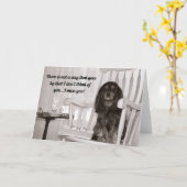 Carte Cavalier King Charles noir et feu Vous manque (Fleur jaune)