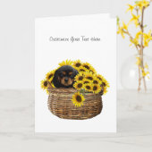 Carte Cavalier King Charles Spaniel (Fleur jaune)