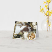 Carte Cavalier King Charles Spaniel (Fleur jaune)
