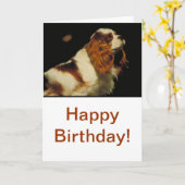 Carte Cavalier King Charles Spaniel (Fleur jaune)