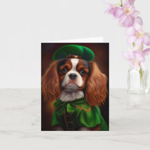 Carte Cavalier King Charles Spaniel à la Saint-Patrick