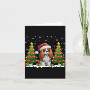 Carte Cavalier King Charles Spaniel Chien Père Noël Noël