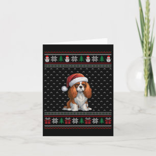 Carte Cavalier King Charles Spaniel Chien portant un cha