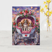 Carte Cavalier King Charles Spaniel Chien Saint-Valentin (Fleur jaune)