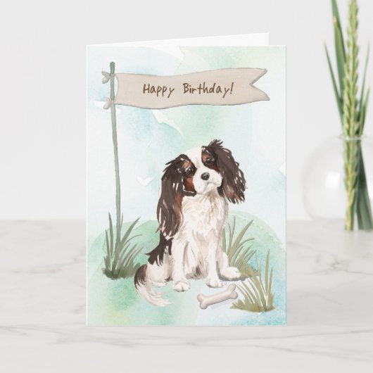 Carte Cavalier King Charles Spaniel Chien sous Anniversa (Devant)