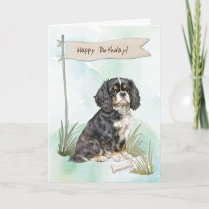 Carte Cavalier King Charles Spaniel Chien sous Anniversa