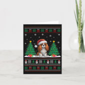 Carte Cavalier King Charles Spaniel Chien Xmas Lumières  (Devant)