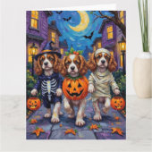Carte Cavalier King Charles Spaniel Costumes d'Halloween (Devant)