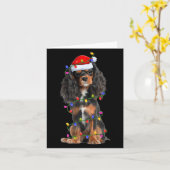 Carte Cavalier King Charles Spaniel Dog Christmas Lights (Fleur jaune)
