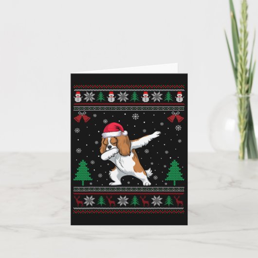 Carte Cavalier King Charles Spaniel en dab Santaclaus Ch (Devant)