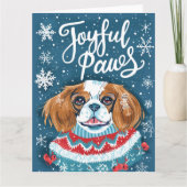 Carte Cavalier King Charles Spaniel Noël (Devant)