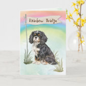Carte Cavalier King Charles Spaniel Pet Sympathie (Fleur jaune)