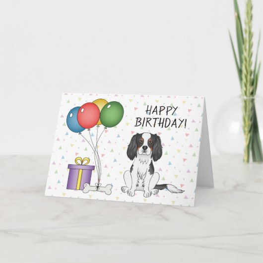 Carte Cavalier King Charles Spaniel tricolore - Annivers (Devant)