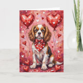 Carte Cavalier King Charles Spaniel Valentine’s Day (Devant)