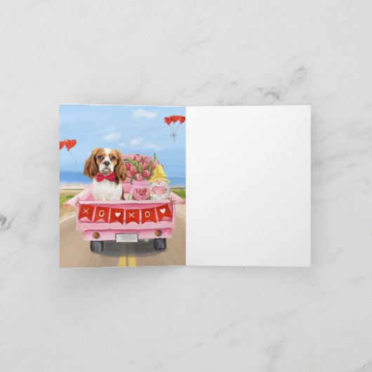 Carte Cavalier King Chien Saint Valentin Coeurs de Camio (Intérieur)